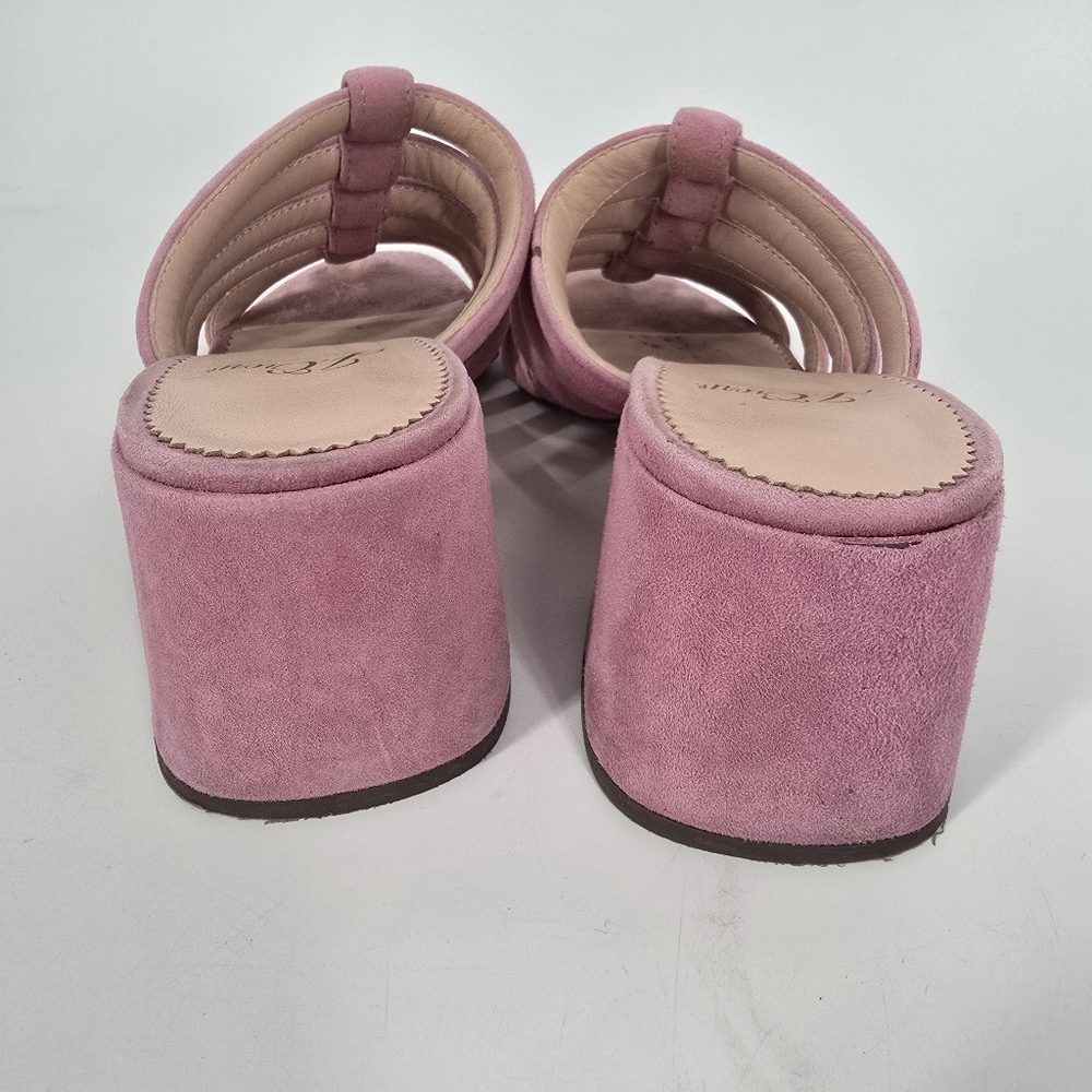 J. Crew Pink Strappy Suede Penny Slides Size 6.5 - Picture 7 of 8